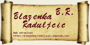 Blaženka Raduljčić vizit kartica